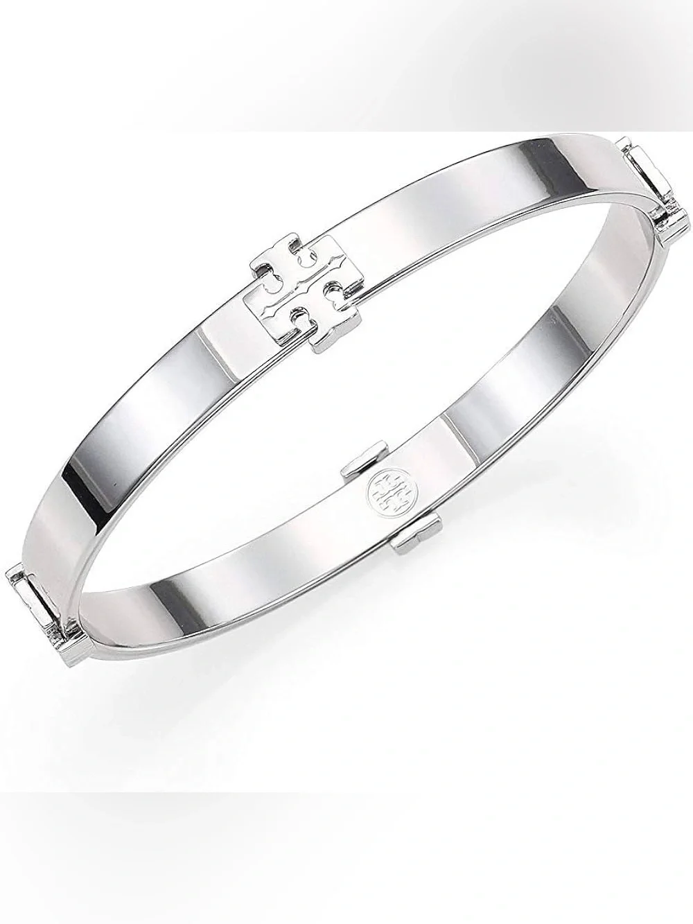 Tory Burch Silver Logo Cuff Bracelet